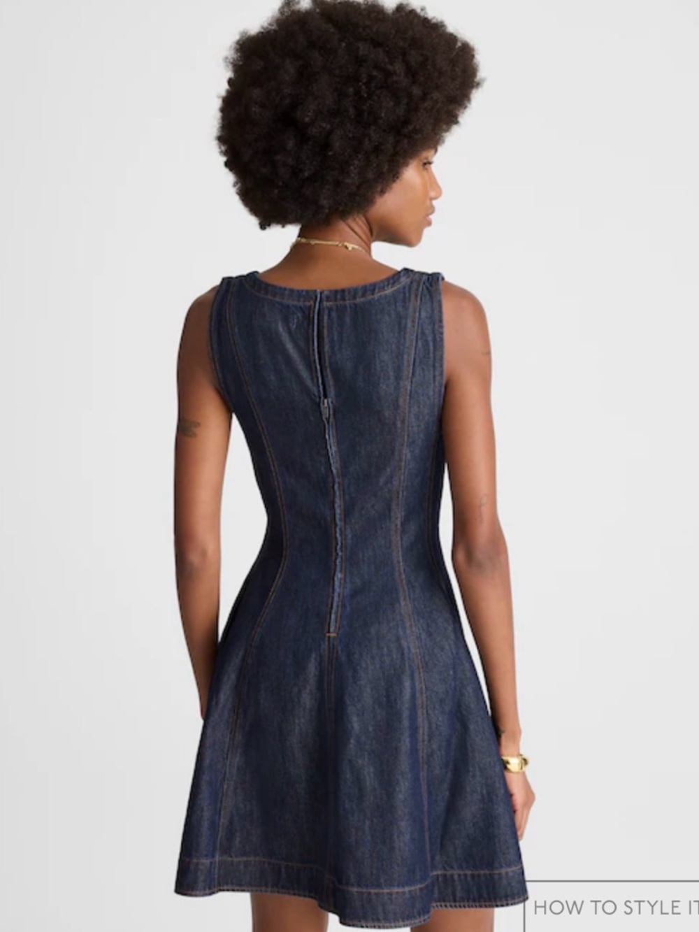 NWT - Airy Denim Circle Mini Dress in Rinse Wash - Picture 5 of 9